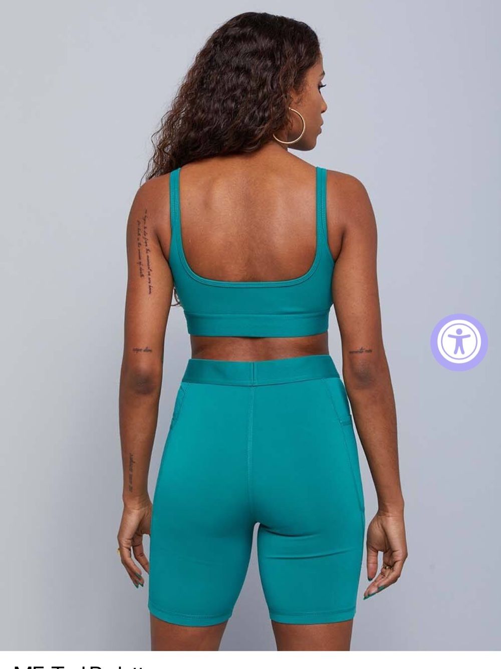 ME Makeover Essentials Teal Adjustable Sports Bralette with Shorts - Picture 2 of 5